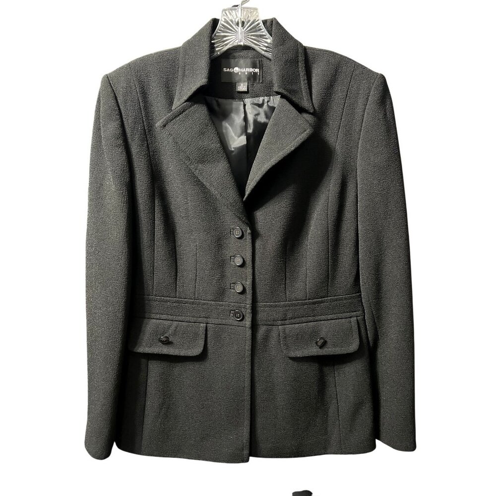 Black Sag Harbor Womens Blazer Size 8